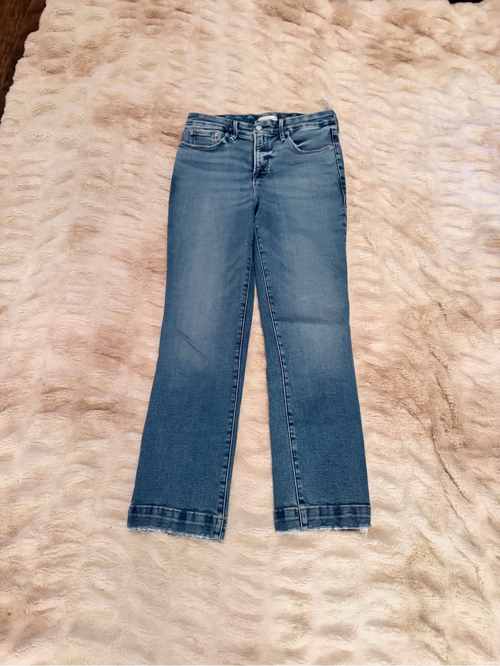 Good American Mid-Blue Flare Jeans